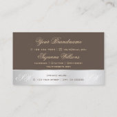 ブラウンシルバーデカールかわいいバラ花(モノグラム付) 名刺 (裏面)