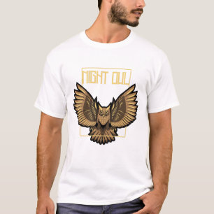 ブラウンシンプルナイトフクロウ Tシャツ
