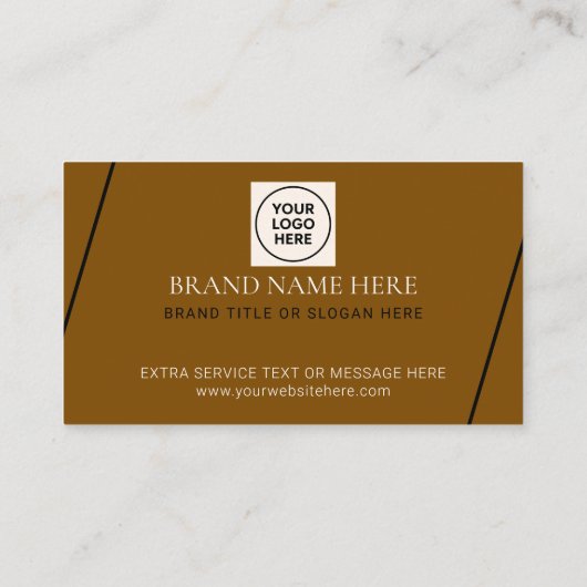 ブラウンシンプルフォーマルQRコードプロフェッショナルモダン 名刺 (裏面)