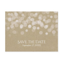 ブラウンシンプル紙素朴ウェディング日付を保存