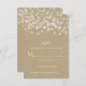 ブラウンシンプル紙素朴ウェディングRSVP 出欠カード (正面/裏面)