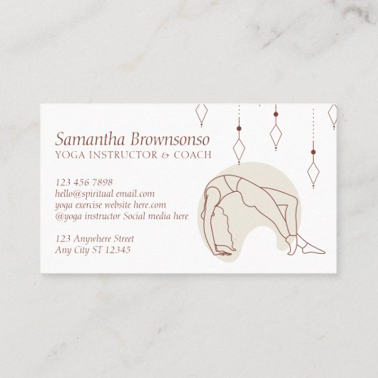 ブラウンシークレットジオメトリポーズヨガピラテスコー 名刺 (裏面)