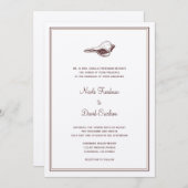 ブラウンシーシェルシンプル結婚式招待状 招待状 (正面/裏面)