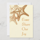 ブラウンシースタービーチ結婚式招待 招待状 (裏面)