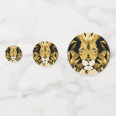 ブラウンジオメトリックライオンカスタマイズ誕生日 コンフェッティ (正面)