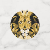 ブラウンジオメトリックライオンカスタマイズ誕生日 コンフェッティ (スモール正面)