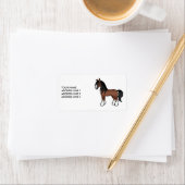 ブラウンジプシーバンナークリーデールカートゥーンホース&文字 ラベル (インサイチュ)