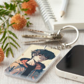 ブラウンジャケスタイリッシュットのマンガボーイ キーホルダー (正面右)