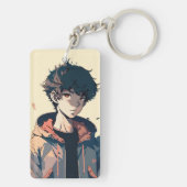 ブラウンジャケスタイリッシュットのマンガボーイ キーホルダー (裏面)
