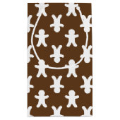 ブラウンジンガーブレッドパターン（の模様が）あるクリスマス スモールペーパーバッグ (裏面)