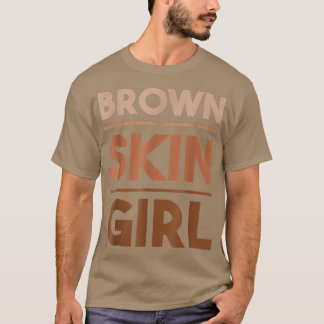 ブラウンスキンガールメラニン女王ジュネクブラックヒーズ Tシャツ