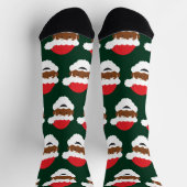 ブラウンスキンブラックサンタクロースクリスマス ソックス (上部)