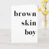 ブラウンスキンボーイメラニンキングプリンス誕生日贈呈 カード (黄色い花)