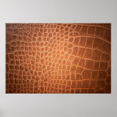 ブラウンスキンレザーのテクスチャ裏地スキン、抽象芸術 ポスター (正面)