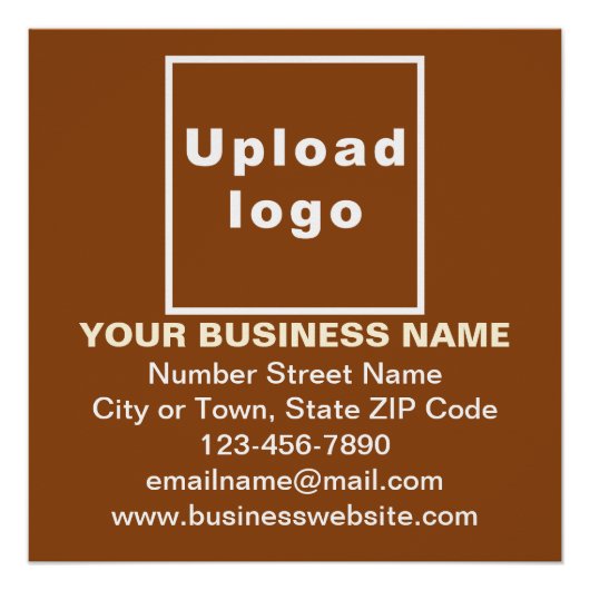 ブラウンスクエア光沢ポスターのビジネスブランド ポスター (正面)