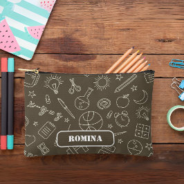 ブラウンスクールの要素鉛筆ケース/バッグ アクセサリーポーチ