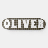 ブラウンスコティカスタムッシュタータンチェックチェッカーボード スケートボード (横)