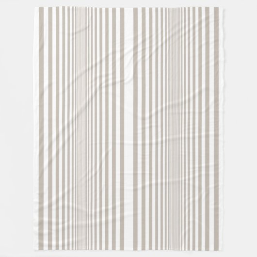 ブラウンスタイリッシュとホワイトの昇順ストライプデザイン フリースブランケット (正面)