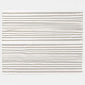 ブラウンスタイリッシュとホワイトの昇順ストライプデザイン フリースブランケット (正面(横))