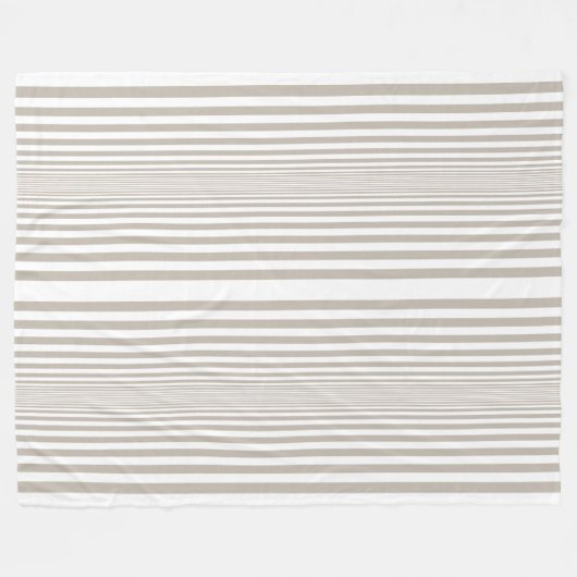 ブラウンスタイリッシュとホワイトの昇順ストライプデザイン フリースブランケット (正面(横))