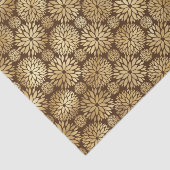 ブラウンスタイリッシュと金ゴールドのダリアスのパターン 薄葉紙 (詳細)