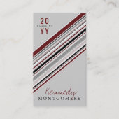 ブラウンスタイリッシュピ名門私立校風のンストライプモダン卒業生 コーリングカード (正面)