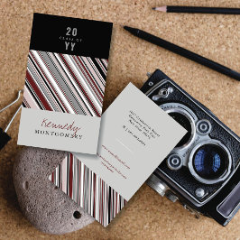 ブラウンスタイリッシュピ名門私立校風のンストライプモダン卒業生 コーリングカード