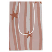 ブラウンスターズアンドストライプズビーチテーマ ミディアムペーパーバッグ (裏面)