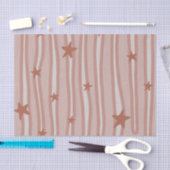 ブラウンスターズアンドストライプズビーチテーマ 薄葉紙 (クラフト)