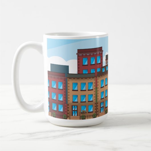 ブラウンスターンの建物 コーヒーマグカップ (左)
