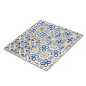 ブラウンスチールネイビーブルーポルトガルのタイルイラストレーション タイル (側面)