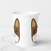 ブラウンストライプのブフランスのルドッグ顔 紙コップ (右)