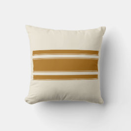 ブラウンストライプズスクエアピロー – ニュートラルミニマリストA クッション
