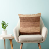 ブラウンストライプズバーラップリネン素朴ジュテ クッション (椅子)