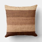 ブラウンストライプズバーラップリネン素朴ジュテ クッション (裏面)