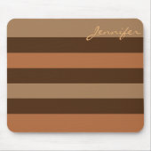 ブラウンストライプモダンニュートラパーソナライズされたル マウスパッド (正面)