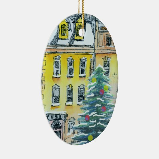 ブラウンストーンお洒落クリスマスハンド描画ヴィンテージ セラミックオーナメント (右)