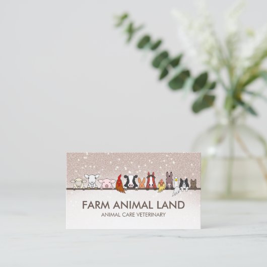ブラウンストーングリッツヴェットクリニックファーム動物 名刺 (スタンド正面)