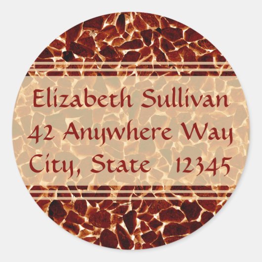 ブラウンストーンズのテクスチャードアドレスのスタンプ ラウンドシール (正面)