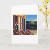 ブラウンストーンズの太陽光 – エドワードホッパー カード (黄色い花)