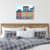 ブラウンストーン建物 キャンバスプリント (インサイチュ (寝室))