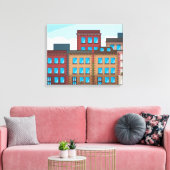 ブラウンストーン建物 キャンバスプリント (インサイチュ (リビング))