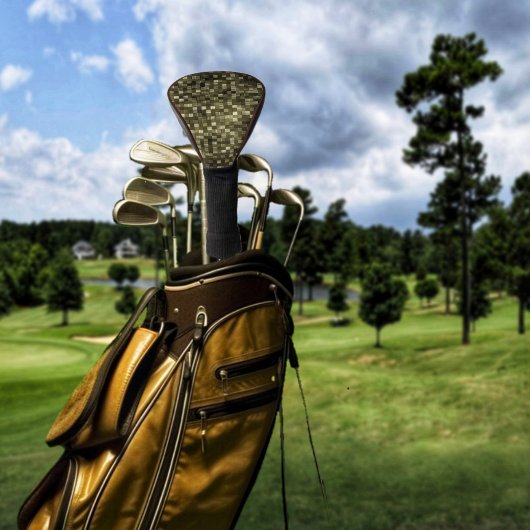 ブラウンストーン格子 ゴルフヘッドカバー