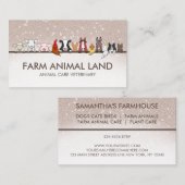 ブラウンストーン グリッツ 獣医クリニック 農場の動物 名刺 (正面/裏面)