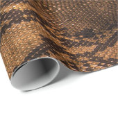 ブラウンスネークスキンプリント ラッピングペーパー (ロールコーナー)