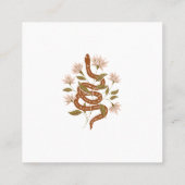 ブラウンスネークピンクの花タロット読ズ スクエア名刺 (裏面)