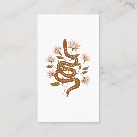 ブラウンスネークピンクの花タロット読ズ 名刺 (裏面)