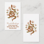 ブラウンスネークピンクの花タロット読ズ 名刺 (正面/裏面)