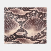 ブラウンスネークレザーテクスチャ フリースブランケット (正面(横))