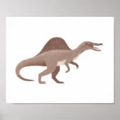 ブラウンスピノサウルス恐竜キッズルームポスター ポスター (正面)